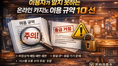 이용자가 알지 못하는 온라인 카지노 이용 규정