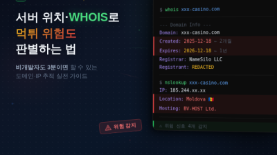 카지노 사이트의 서버 위치·WHOIS 정보로 먹튀 위험도 판별하는 법