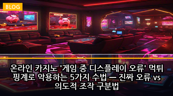온라인 카지노 '게임 중 디스플레이 오류' 먹튀 핑계로 악용하는 5가지 수법 — 진짜 오류 vs 의도적 조작 구분법