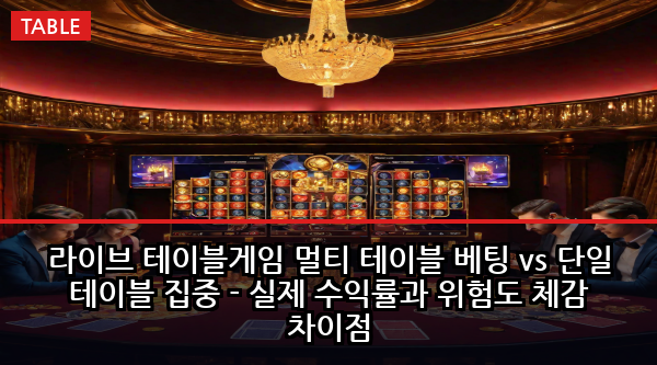 라이브 테이블게임 멀티 테이블 베팅 vs 단일 테이블 집중 - 실제 수익률과 위험도 체감 차이점