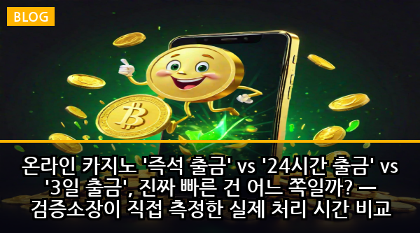 온라인 카지노 '즉석 출금' vs '24시간 출금' vs '3일 출금', 진짜 빠른 건 어느 쪽일까? — 검증소장이 직접 측정한 실제 처리 시간 비교