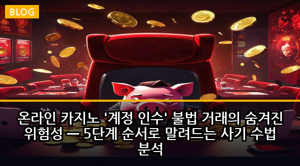 온라인 카지노 '계정 인수' 불법 거래의 숨겨진 위험성 — 5단계 순서로 말려드는 사기 수법 분석