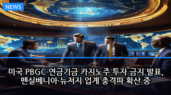 미국 PBGC 연금기금 카지노주 투자 금지 발표, 펜실베니아·뉴저지 업계 충격파 확산 중