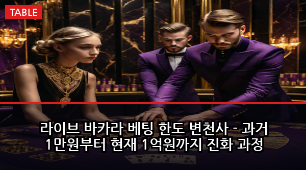 라이브 바카라 베팅 한도 변천사 - 과거 1만원부터 현재 1억원까지 진화 과정