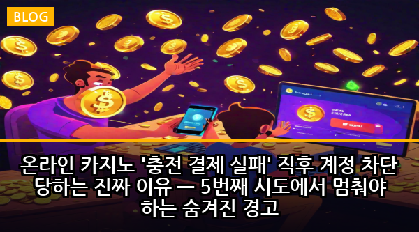 온라인 카지노 '충전 결제 실패' 직후 계정 차단 당하는 진짜 이유 — 5번째 시도에서 멈춰야 하는 숨겨진 경고