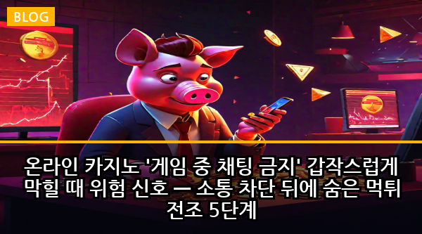 온라인 카지노 '게임 중 채팅 금지' 갑작스럽게 막힐 때 위험 신호 — 소통 차단 뒤에 숨은 먹튀 전조 5단계