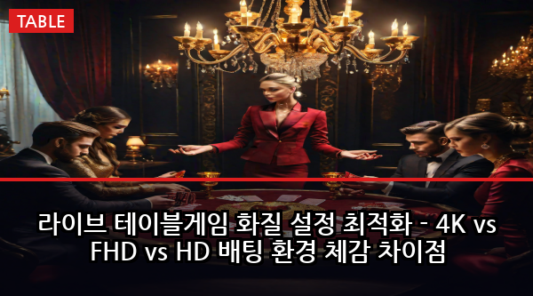 라이브 테이블게임 화질 설정 최적화 - 4K vs FHD vs HD 배팅 환경 체감 차이점