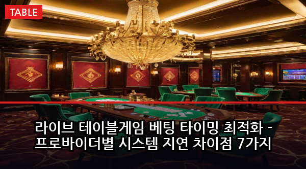 라이브 테이블게임 베팅 타이밍 최적화 - 프로바이더별 시스템 지연 차이점 7가지