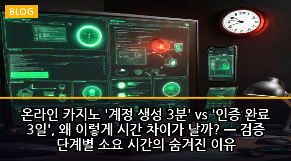 온라인 카지노 '계정 생성 3분' vs '인증 완료 3일', 왜 이렇게 시간 차이가 날까? — 검증 단계별 소요 시간의 숨겨진 이유