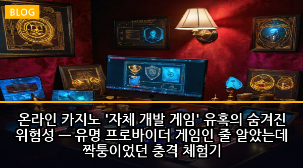 온라인 카지노 '자체 개발 게임' 유혹의 숨겨진 위험성 — 유명 프로바이더 게임인 줄 알았는데 짝퉁이었던 충격 체험기