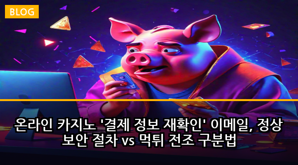 온라인 카지노 '결제 정보 재확인' 이메일, 정상 보안 절차 vs 먹튀 전조 구분법