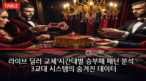 라이브 딜러 교체 시간대별 승부패 패턴 분석 - 3교대 시스템의 숨겨진 데이터