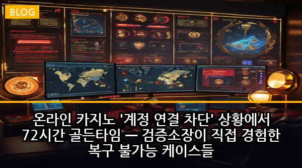 온라인 카지노 '계정 연결 차단' 상황에서 72시간 골든타임 — 검증소장이 직접 경험한 복구 불가능 케이스들