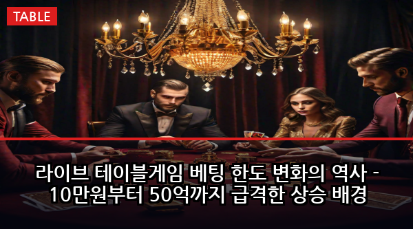 라이브 테이블게임 베팅 한도 변화의 역사 - 10만원부터 50억까지 급격한 상승 배경