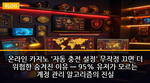 온라인 카지노 '자동 충전 설정' 무작정 끄면 더 위험한 숨겨진 이유 — 95% 유저가 모르는 계정 관리 알고리즘의 진실