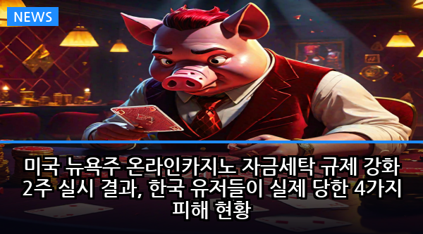 미국 뉴욕주 온라인카지노 자금세탁 규제 강화 2주 실시 결과, 한국 유저들이 실제 당한 4가지 피해 현황