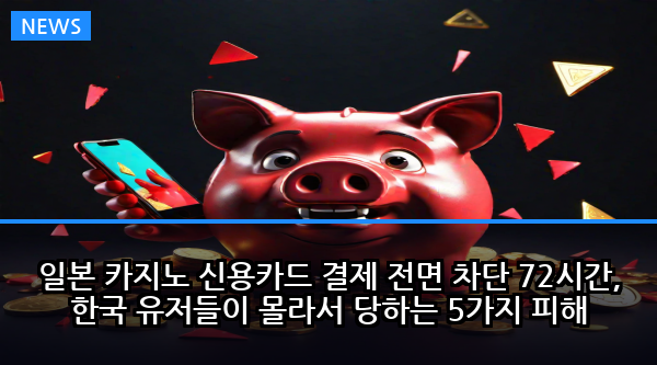 일본 카지노 신용카드 결제 전면 차단 72시간, 한국 유저들이 몰라서 당하는 5가지 피해
