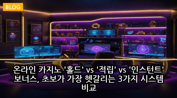 온라인 카지노 '홀드' vs '적립' vs '인스턴트' 보너스, 초보가 가장 헷갈리는 3가지 시스템 비교