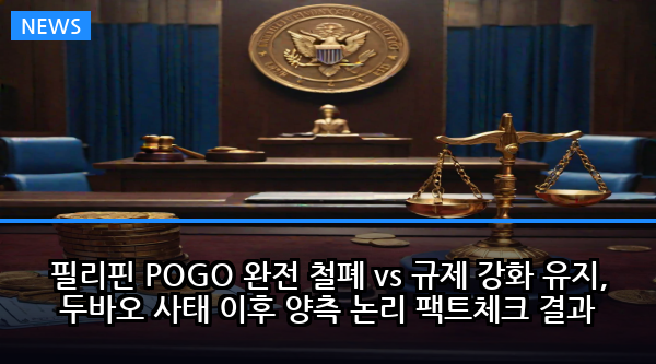 필리핀 POGO 완전 철폐 vs 규제 강화 유지, 두바오 사태 이후 양측 논리 팩트체크 결과