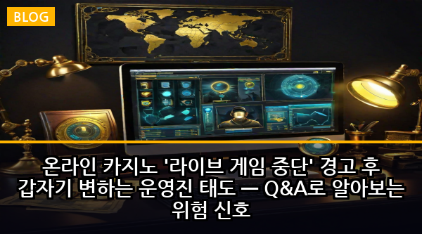 온라인 카지노 '라이브 게임 중단' 경고 후 갑자기 변하는 운영진 태도 — Q&A로 알아보는 위험 신호