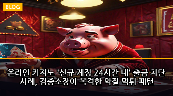 온라인 카지노 '신규 계정 24시간 내' 출금 차단 사례, 검증소장이 목격한 악질 먹튀 패턴
