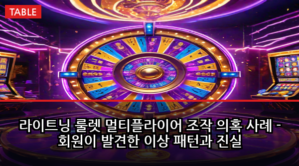 라이트닝 룰렛 멀티플라이어 조작 의혹 사례 - 회원이 발견한 이상 패턴과 진실