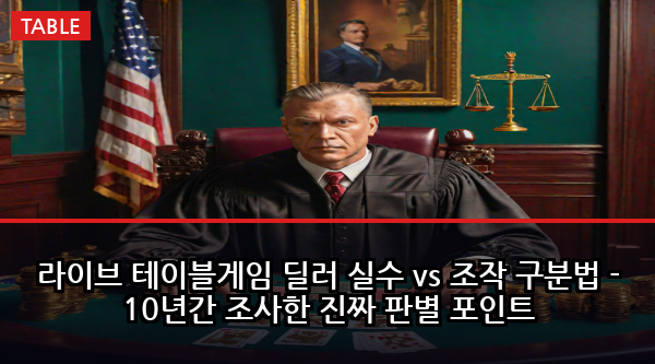 라이브 테이블게임 딜러 실수 vs 조작 구분법 - 10년간 조사한 진짜 판별 포인트