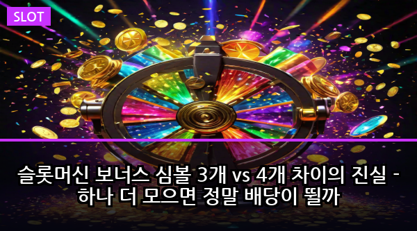 슬롯머신 보너스 심볼 3개 vs 4개 차이의 진실 - 하나 더 모으면 정말 배당이 뛸까