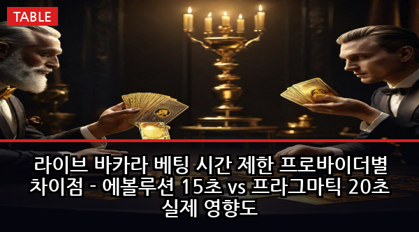라이브 바카라 베팅 시간 제한 프로바이더별 차이점 - 에볼루션 15초 vs 프라그마틱 20초 실제 영향도