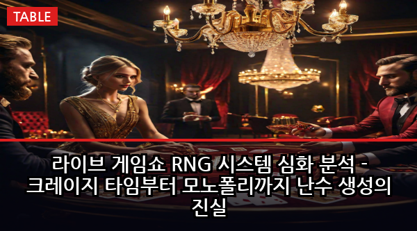 라이브 게임쇼 RNG 시스템 심화 분석 - 크레이지 타임부터 모노폴리까지 난수 생성의 진실