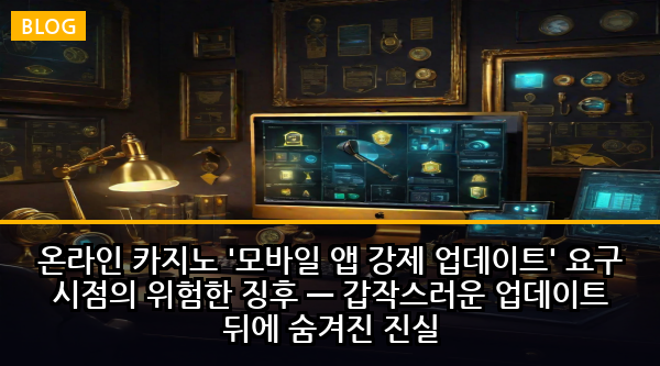 온라인 카지노 '모바일 앱 강제 업데이트' 요구 시점의 위험한 징후 — 갑작스러운 업데이트 뒤에 숨겨진 진실