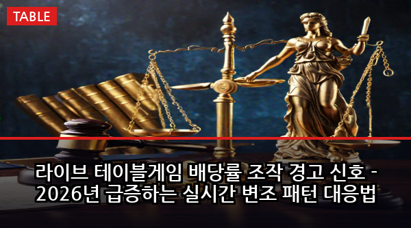 라이브 테이블게임 배당률 조작 경고 신호 - 2026년 급증하는 실시간 변조 패턴 대응법