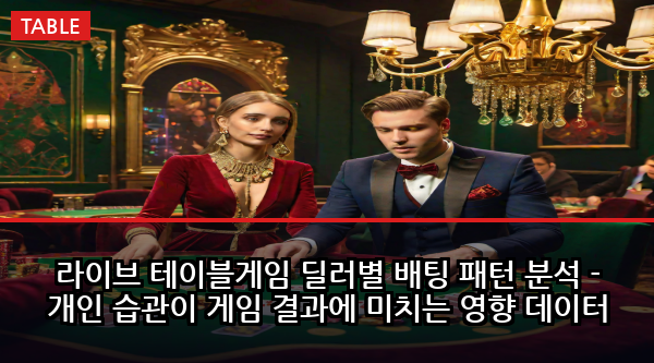 라이브 테이블게임 딜러별 배팅 패턴 분석 - 개인 습관이 게임 결과에 미치는 영향 데이터