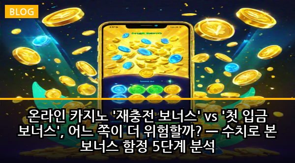 온라인 카지노 '재충전 보너스' vs '첫 입금 보너스', 어느 쪽이 더 위험할까? — 수치로 본 보너스 함정 5단계 분석