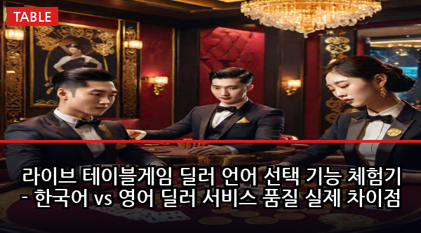 라이브 테이블게임 딜러 언어 선택 기능 체험기 - 한국어 vs 영어 딜러 서비스 품질 실제 차이점
