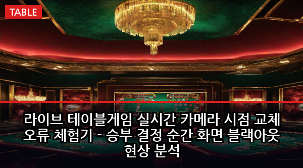 라이브 테이블게임 실시간 카메라 시점 교체 오류 체험기 - 승부 결정 순간 화면 블랙아웃 현상 분석