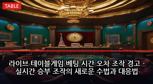 라이브 테이블게임 베팅 시간 오차 조작 경고 - 실시간 승부 조작의 새로운 수법과 대응법