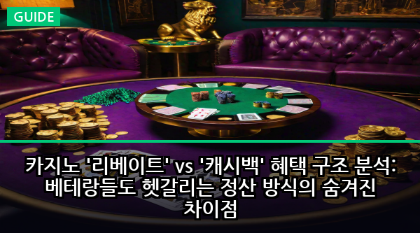 카지노 '리베이트' vs '캐시백' 혜택 구조 분석: 베테랑들도 헷갈리는 정산 방식의 숨겨진 차이점