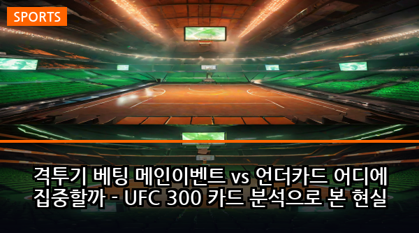 격투기 베팅 메인이벤트 vs 언더카드 어디에 집중할까 - UFC 300 카드 분석으로 본 현실