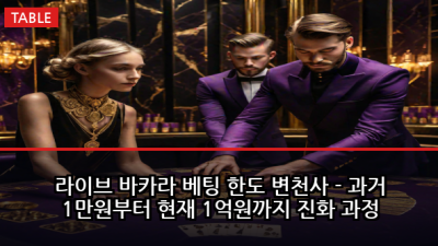 라이브 바카라 베팅 한도 변천사 - 과거 1만원부터 현재 1억원까지 진화 과정