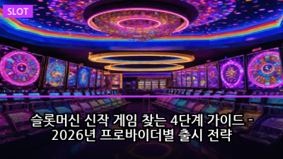 슬롯머신 신작 게임 찾는 4단계 가이드 - 2026년 프로바이더별 출시 전략