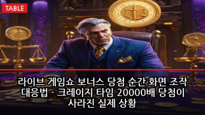 라이브 게임쇼 보너스 당첨 순간 화면 조작 대응법 - 크레이지 타임 20000배 당첨이 사라진 실제 상황