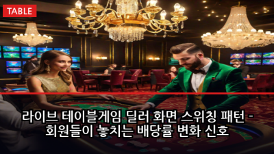 라이브 테이블게임 딜러 화면 스위칭 패턴 - 회원들이 놓치는 배당률 변화 신호