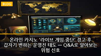 온라인 카지노 '라이브 게임 중단' 경고 후 갑자기 변하는 운영진 태도 — Q&A로 알아보는 위험 신호