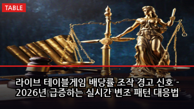 라이브 테이블게임 배당률 조작 경고 신호 - 2026년 급증하는 실시간 변조 패턴 대응법