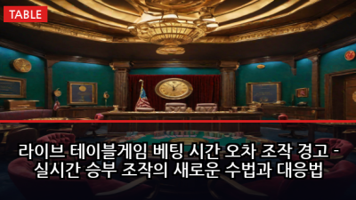 라이브 테이블게임 베팅 시간 오차 조작 경고 - 실시간 승부 조작의 새로운 수법과 대응법