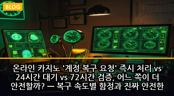 온라인 카지노 '계정 복구 요청' 즉시 처리 vs 24시간 대기 vs 72시간 검증, 어느 쪽이 더 안전할까? — 복구 속도별 함정과 진짜 안전한 선택