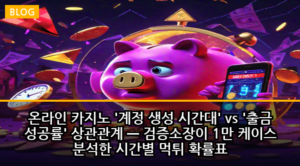 온라인 카지노 '계정 생성 시간대' vs '출금 성공률' 상관관계 — 검증소장이 1만 케이스 분석한 시간별 먹튀 확률표