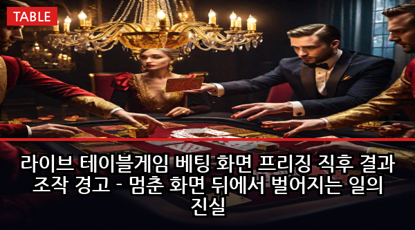 라이브 테이블게임 베팅 화면 프리징 직후 결과 조작 경고 - 멈춘 화면 뒤에서 벌어지는 일의 진실