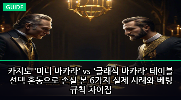 카지노 '미니 바카라' vs '클래식 바카라' 테이블 선택 혼동으로 손실 본 6가지 실제 사례와 베팅 규칙 차이점